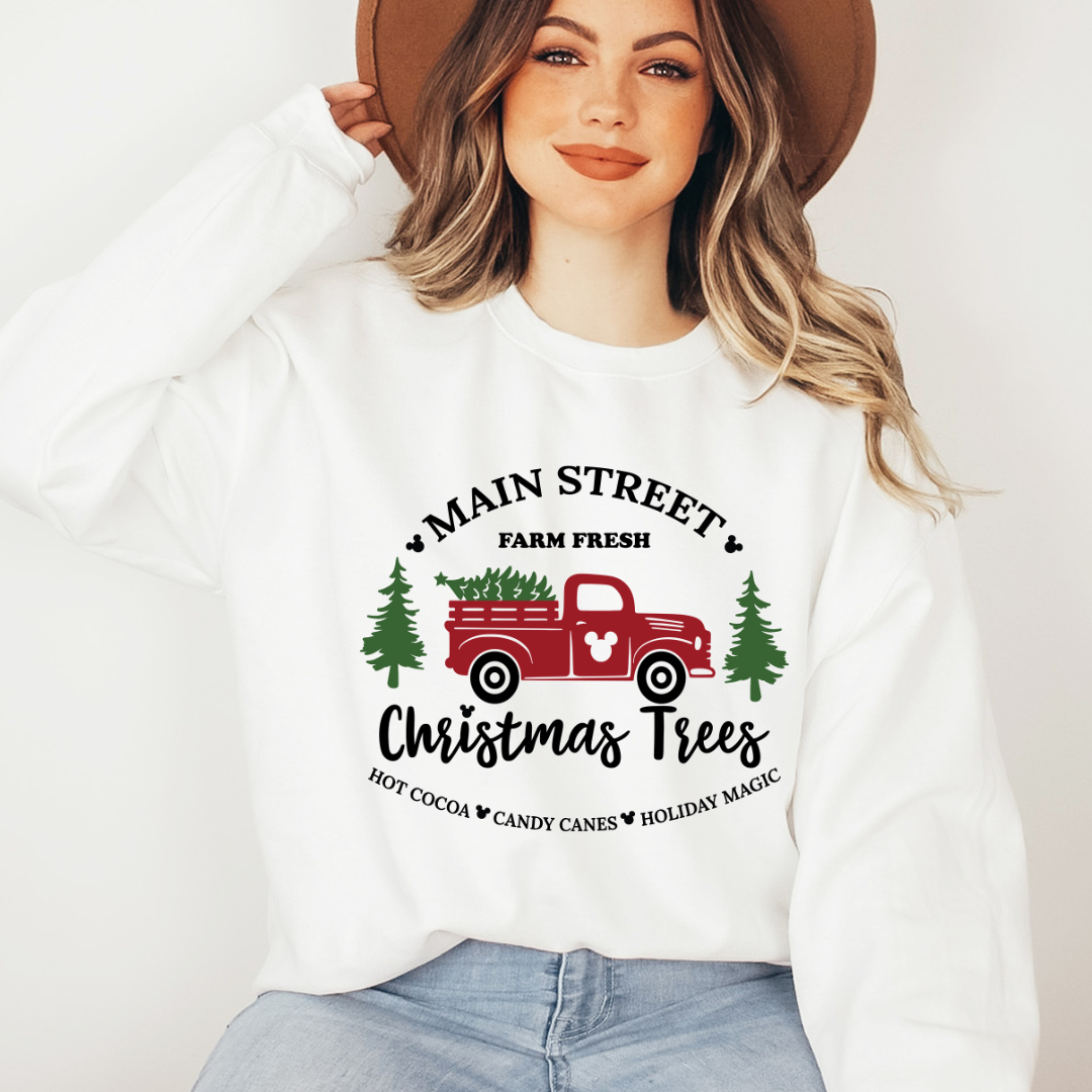 Main Street Farm Fresh X-mas Tree - Full Color Screen Print Transfer
