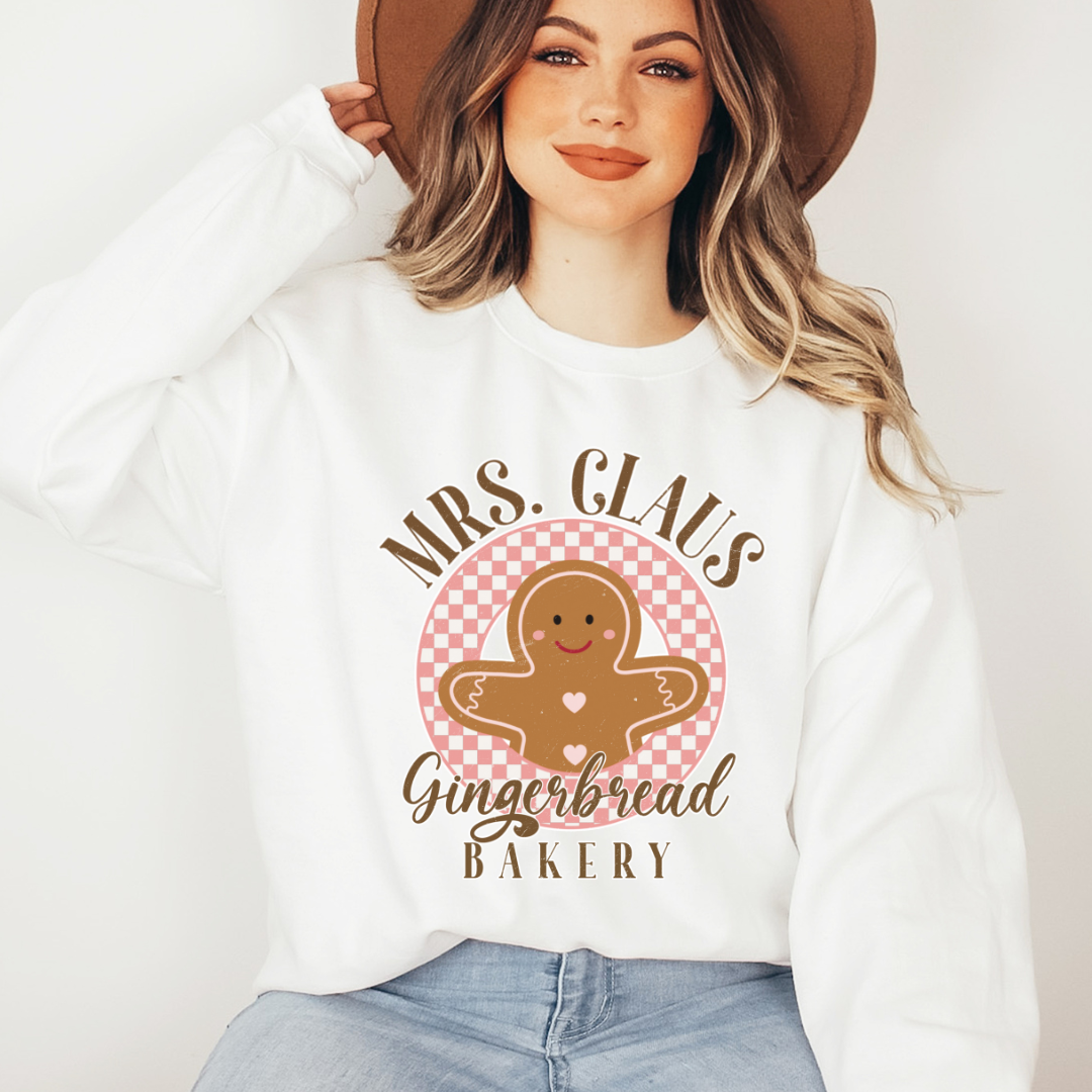 Mrs. Claus Gingerbread Bakery - Full Color Screen Print Transfer