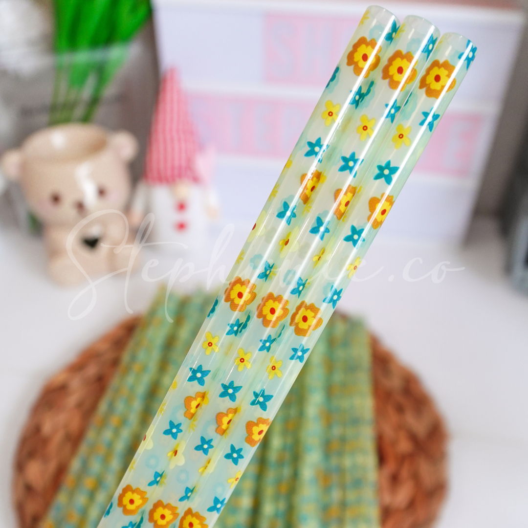 Daisy Flower - Color Changing Reusable Plastic Straw - 10 inch