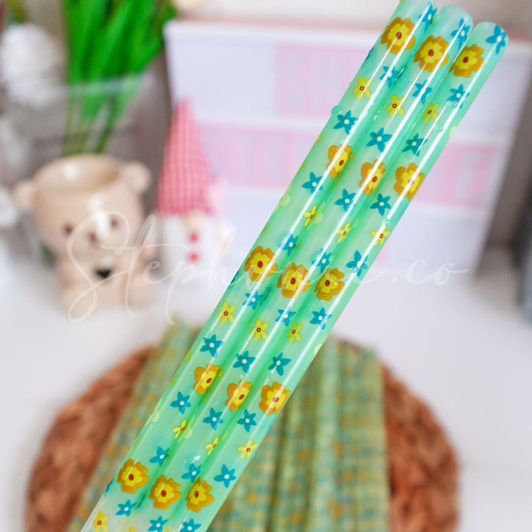 Daisy Flower - Color Changing Reusable Plastic Straw - 10 inch