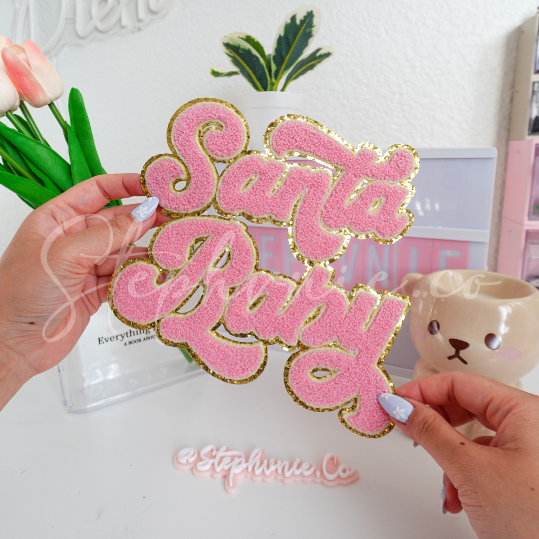 Pink Santa Baby - Chenille Patch