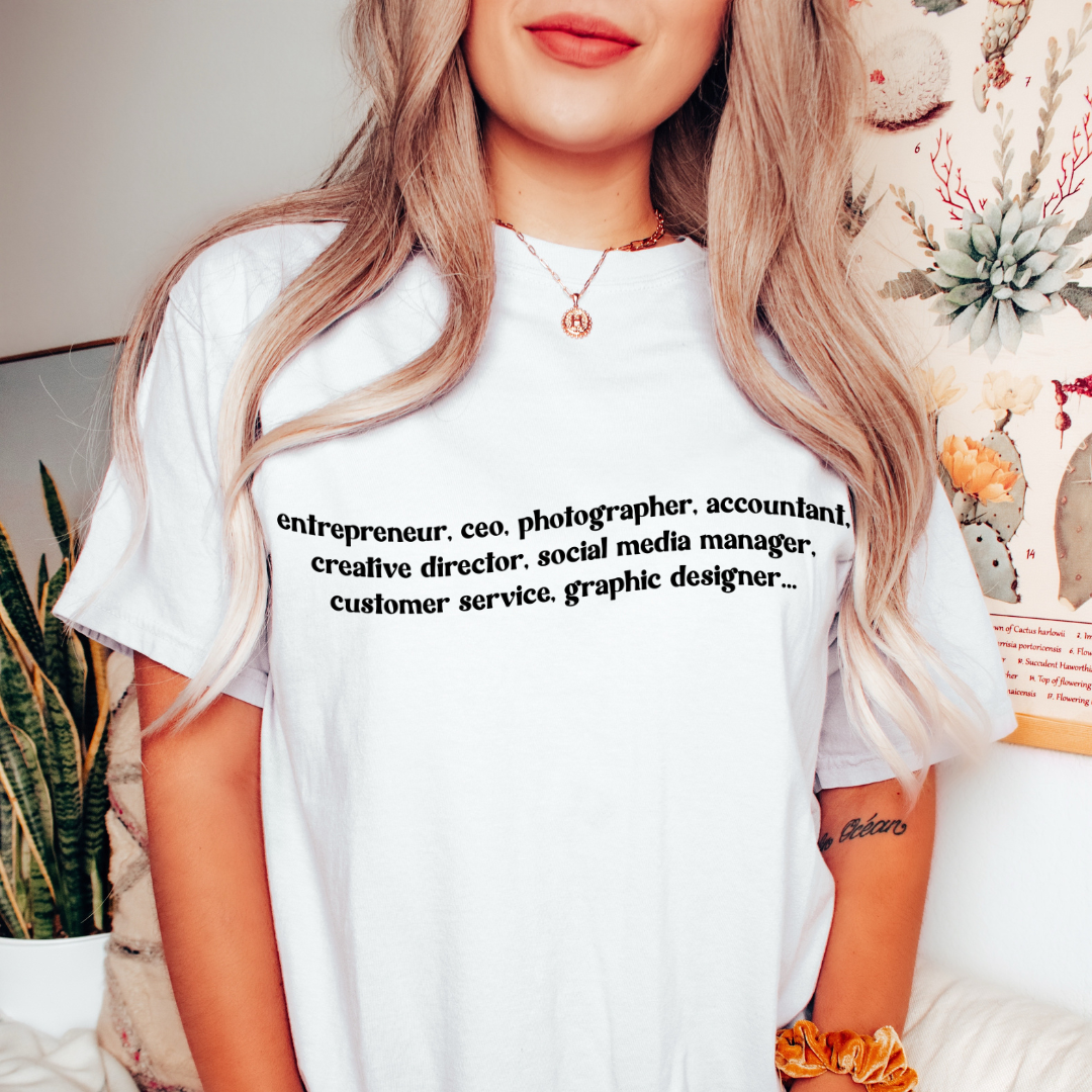 Entrepreneur, CEO, Photographer etc. - One Color Screen Print Transfer