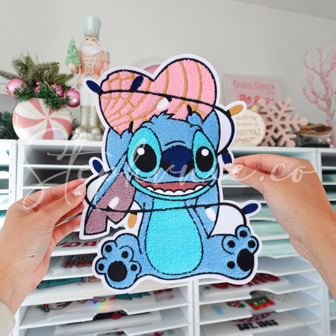 Blue Concha Heart - Chenille Patch