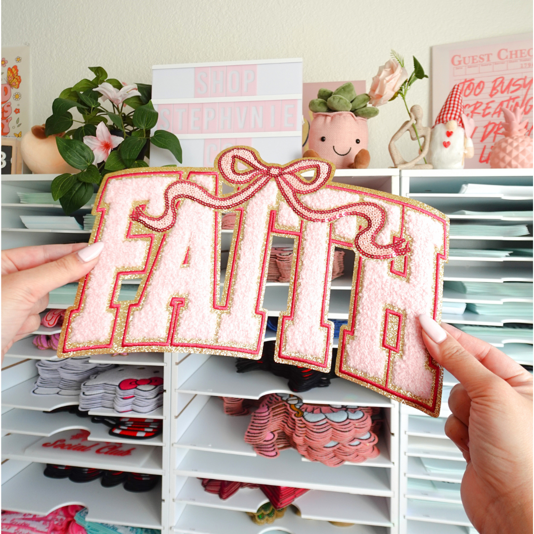 Faith Bow - Chenille Patch