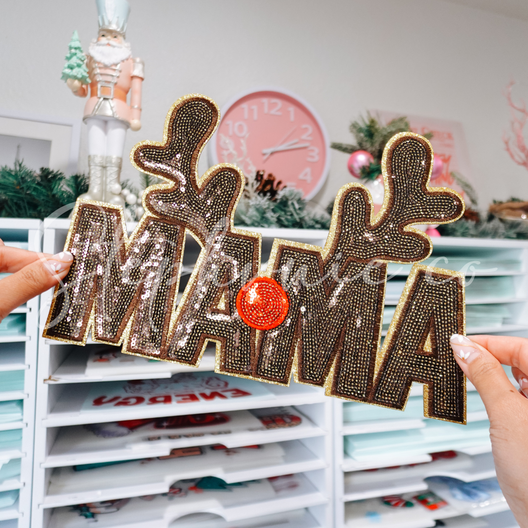 Mama Reindeer - Sequin Patch