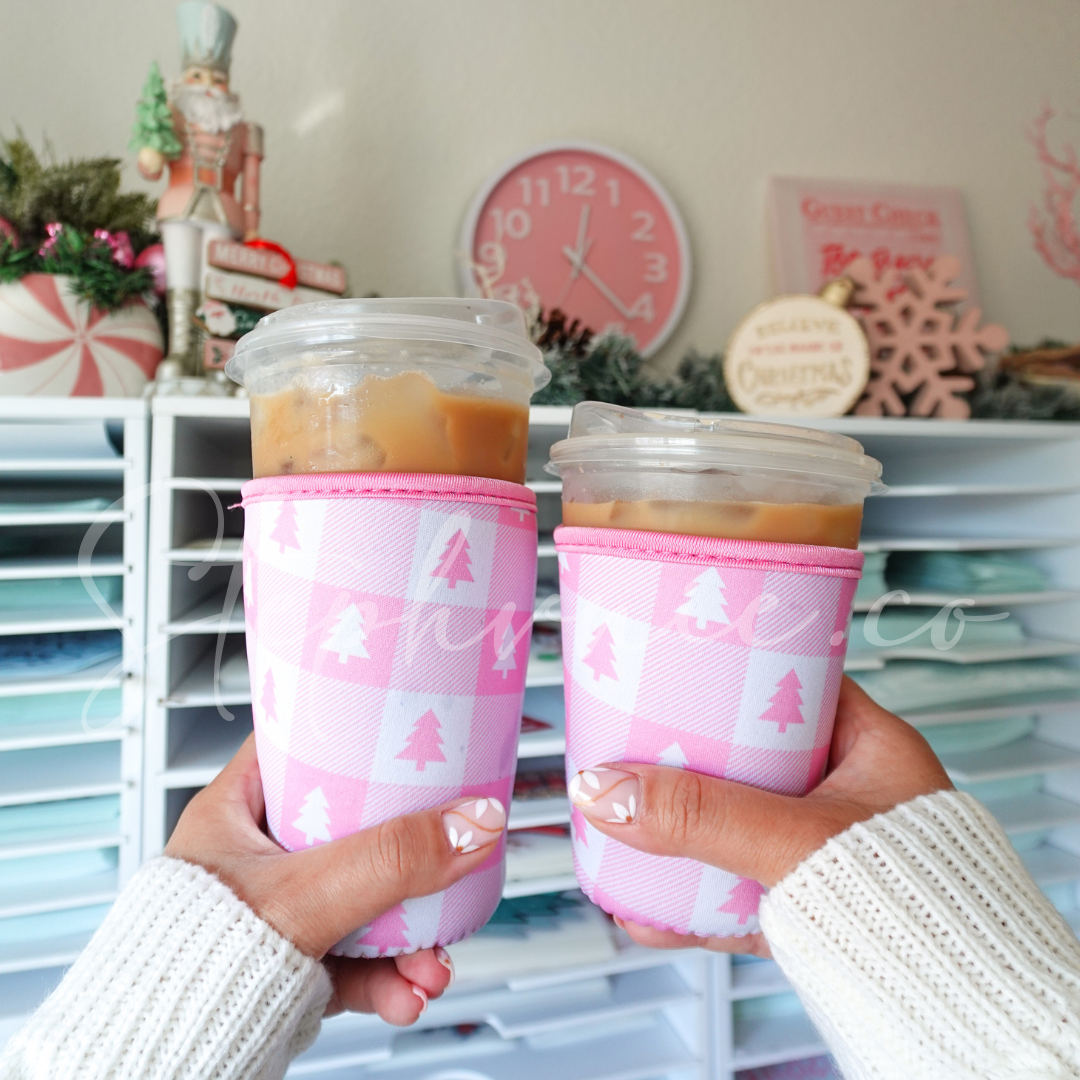 Pink X-mas Gingham - Cup Sleeve