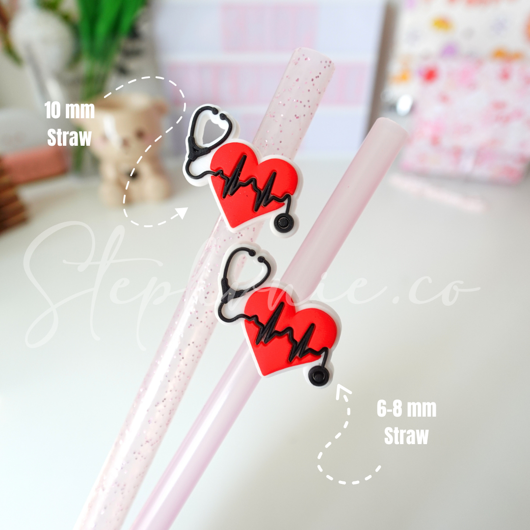 Stethoscope Heart - Straw Charm