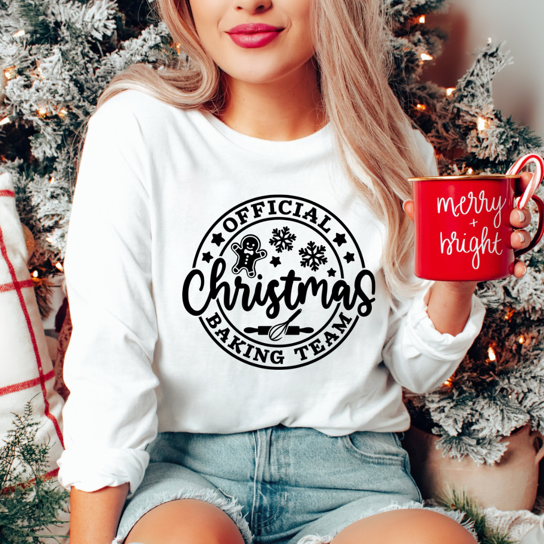 Official X-mas Baking Team - One Color Screen Print Transfer