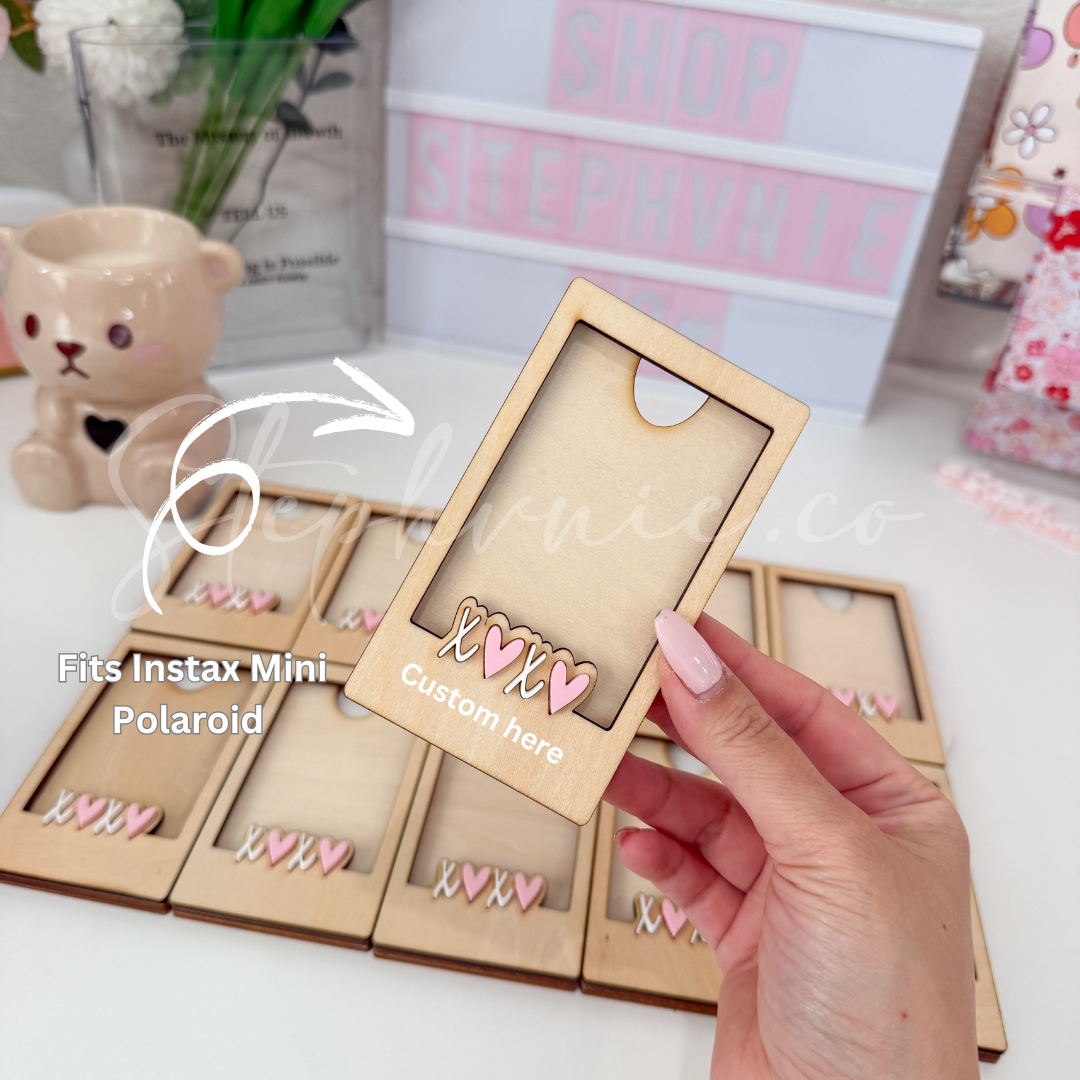 Customized XOXO Wooden Photo Magnet - Instax Mini Size