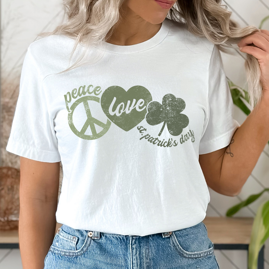 Peace, Love, St. Patty - Full Color Transfer