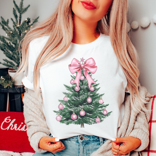 Pink Bow X-Mas Tree - Full Color Transfer