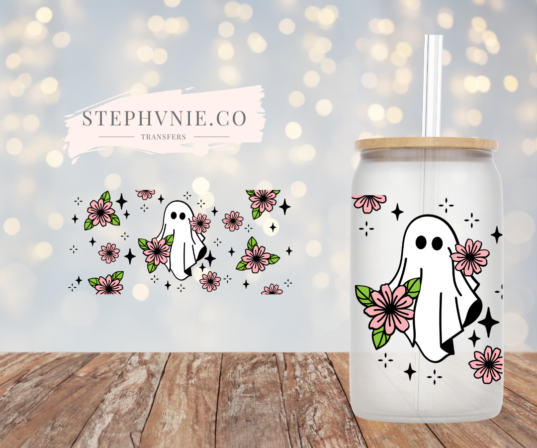 Ghost Flower - 16oz Cup Wrap (clear film)