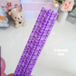 Purple Bows - Wide Straw - Color Changing Reusable Plastic Straw - 12 inch