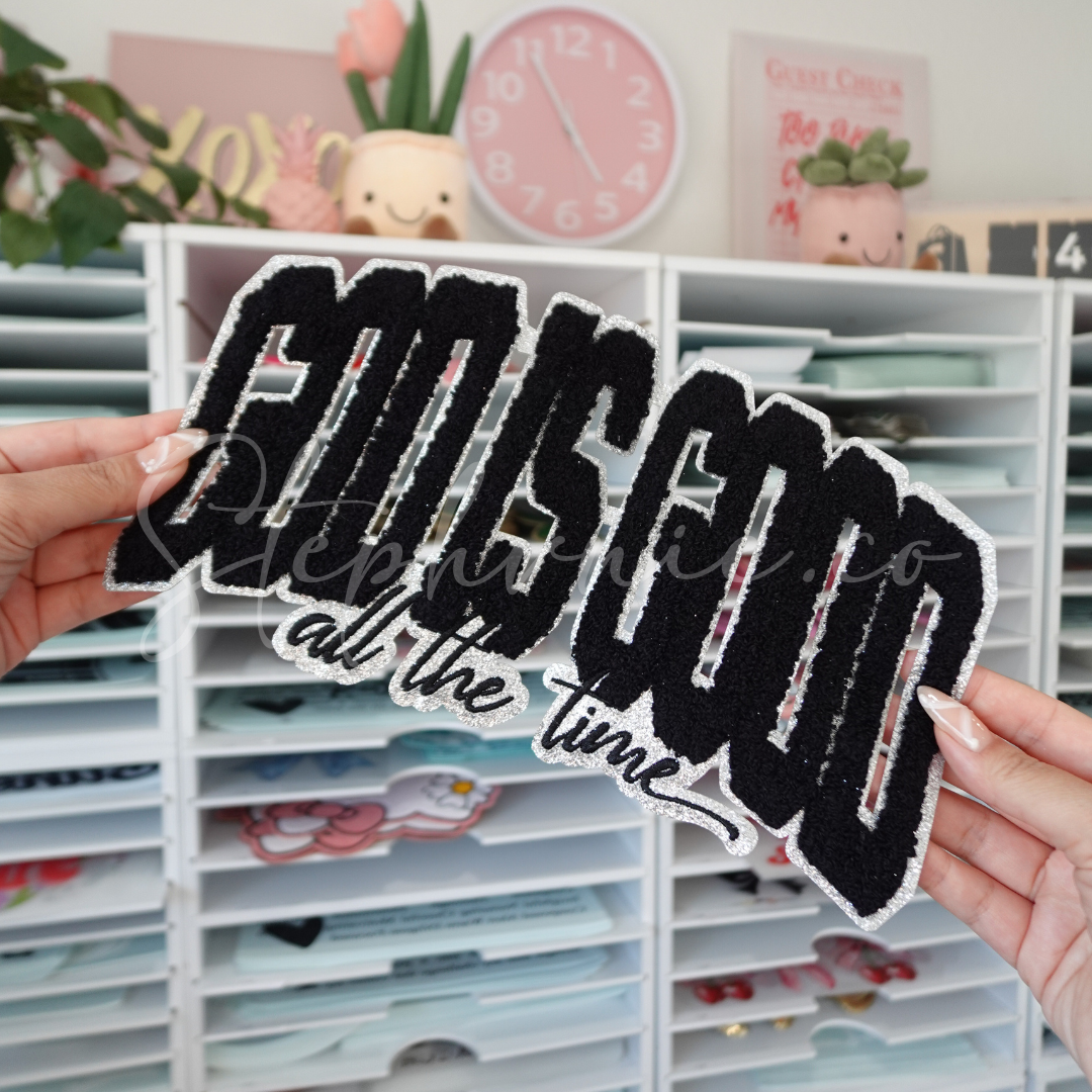 God is Good (black) -  Chenille Patch