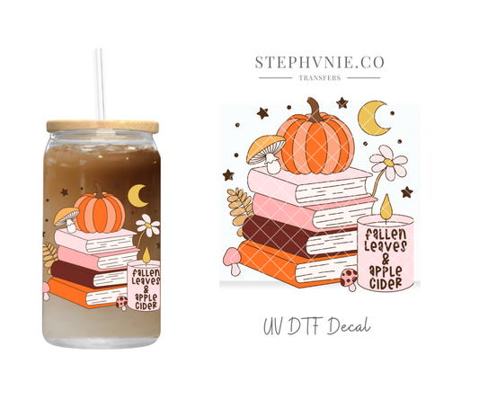 Fall Books - UV DTF Decal