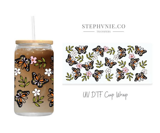 Summer Butterflies - 16oz Cup Wrap