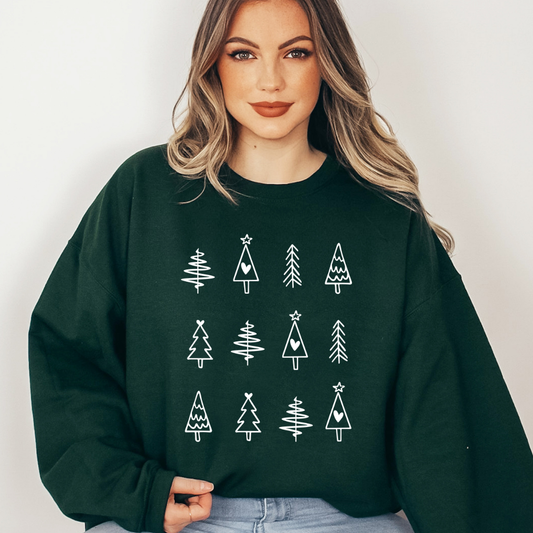 White Christmas Trees - One Color Transfer