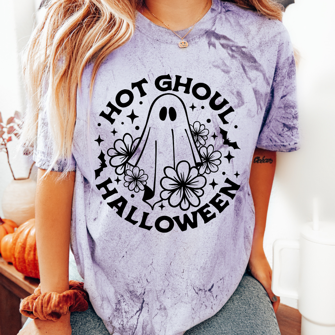 Hot Ghoul Halloween - One Color Screen Print Transfer