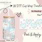Kawaii Cinn Blue Hearts - 16oz Cup Wrap (Clear Film)