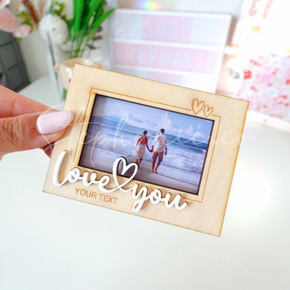 Customized Valentine's Day Wooden Photo Magnet 2x3"