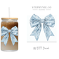 Blue Snowflake Bow - UV DTF Decal