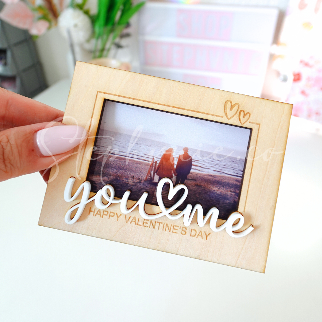 Customized Valentine's Day Wooden Photo Magnet 2x3"