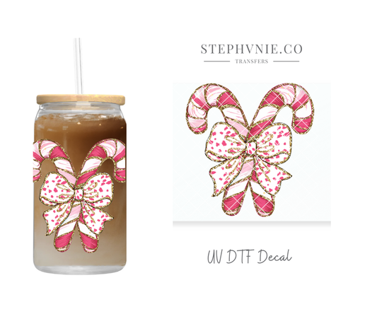 Pink Candy Canes - UV DTF Decal