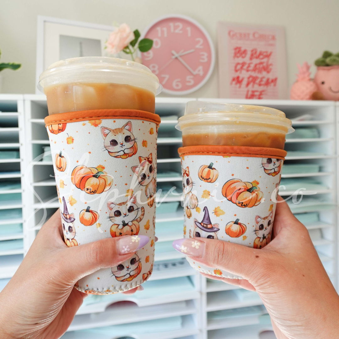 Pumpkin Kitties - Cup Sleeve