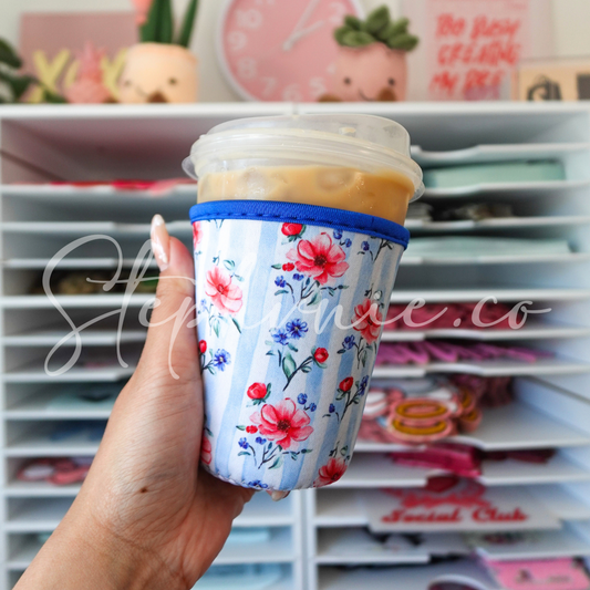 Blue Floral - Cup Sleeve
