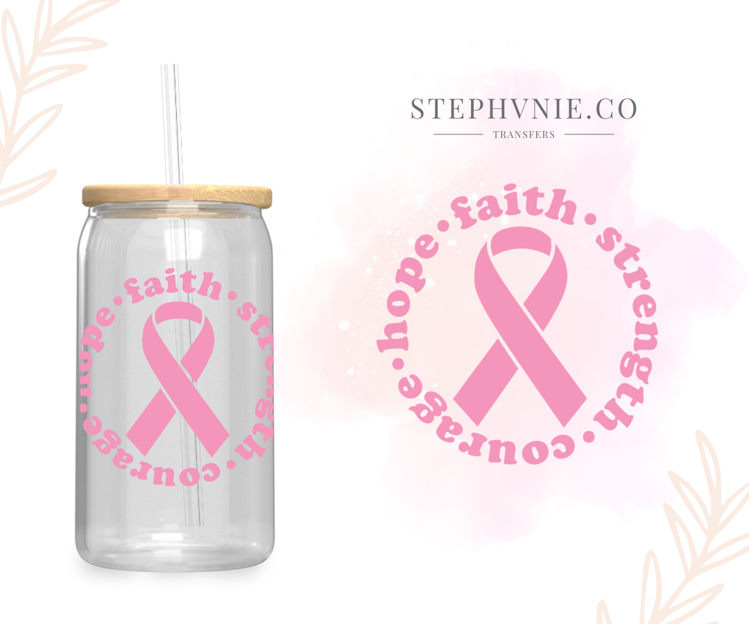 BCA - Faith, hope, Courage, Strength  - UV DTF Decal (clear film)