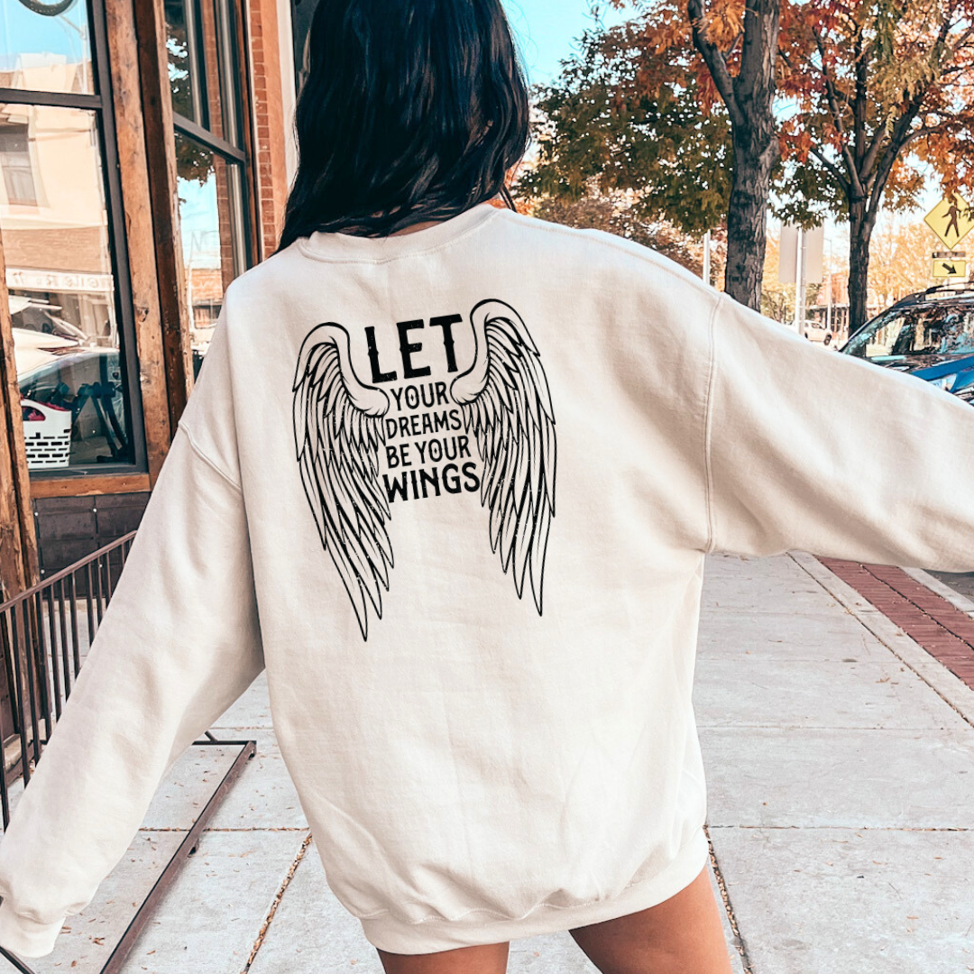 Let your dreams be your wings - One Color Screen Print Transfer - distressed