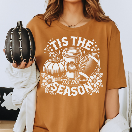 Tis the Season Football - One Color Screen Print Transfer