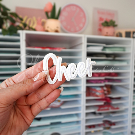 Cheer (white) - Embroidered Patch