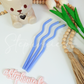 Blue Jade Wavy Glass Straws - Reusable