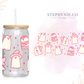 Cute Pink Ghost - 16oz Cup Wrap (Clear Film)