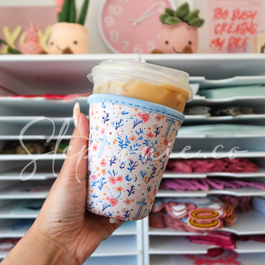 Floral Cross - Cup Sleeve