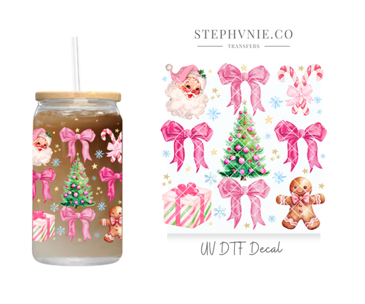 Pink X-mas Coquette - UV DTF Decal