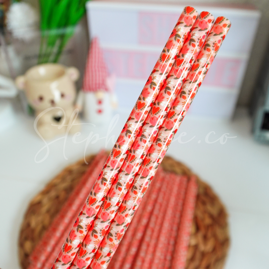 Tulip Flowers - Reusable Plastic Straw - 9 inch