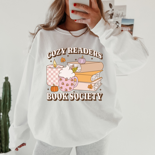 Cozy Reading Book Society-  Full Color DTF Transfer