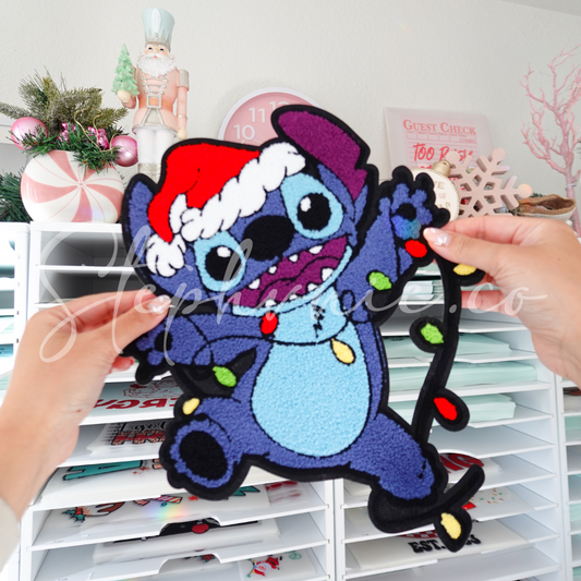 Blue X-mas Lights - Chenille Patch