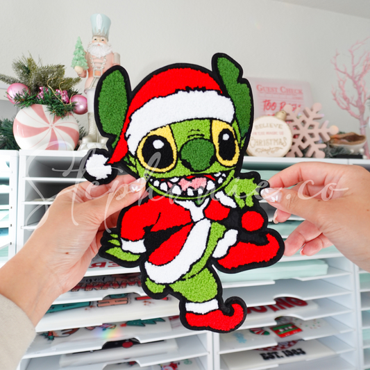 Green Santa - Chenille Patch