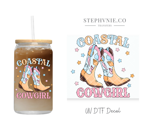 Costal Cowgirl- UV DTF Decal