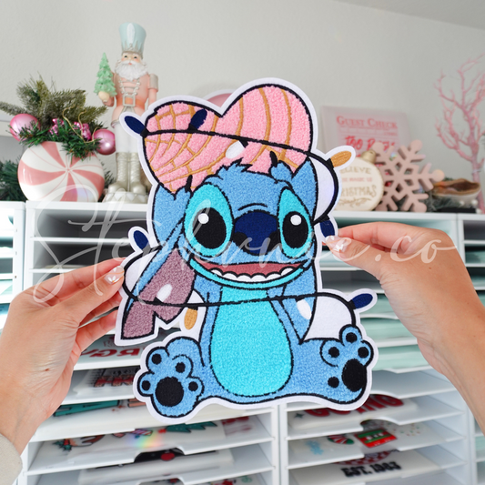 Blue Concha Heart - Chenille Patch