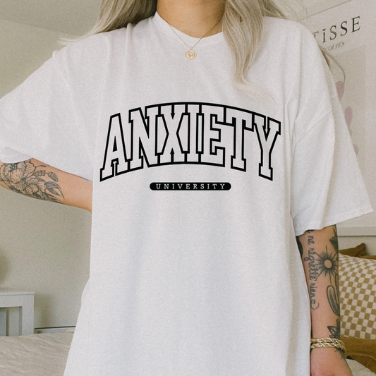 Anxiety University - One Color Screen Print Transfer