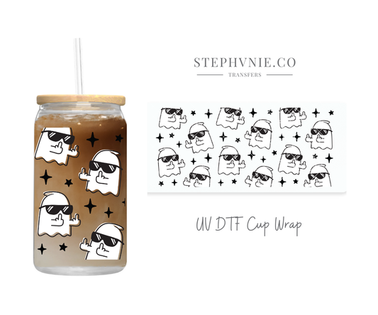 Sunglass Ghost - 16oz UV DTF Cup Wrap