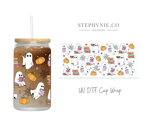 Bookish Ghost - 16oz UV DTF Cup Wrap