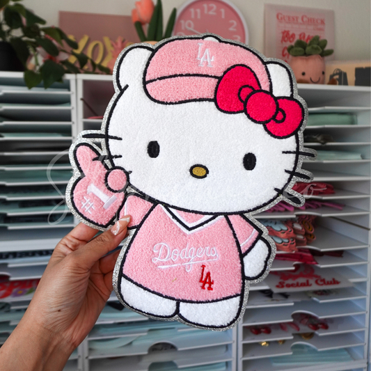 Kitty Baseball Pink - Chenille Patch
