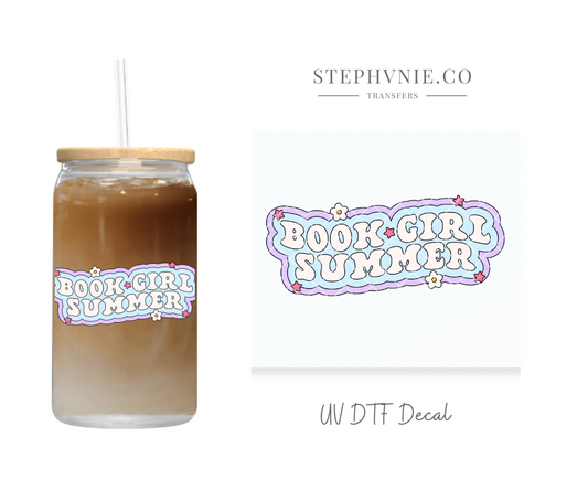 Book Girl Summer - UV DTF Decal