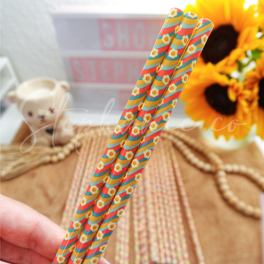 Groovy Flower - Reusable Plastic Straw - 10 inch