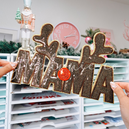 Mama Reindeer - Sequin Patch